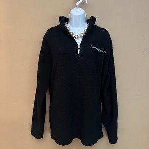 Canyon Ranch Embroidered 1/4 Zip Fleece Pullover Large Gently worn 100% kashwere